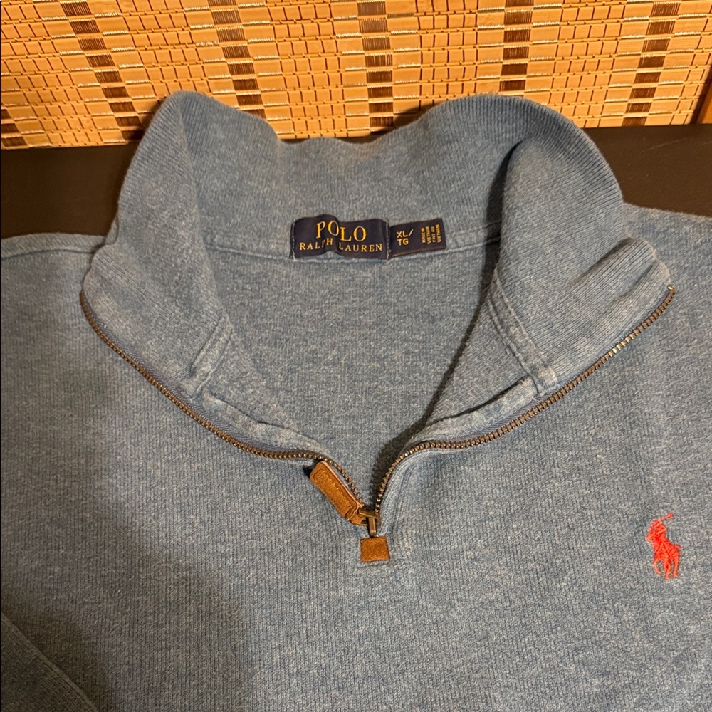 Polo by Ralph Lauren Heather Blue Zip-Up Sweater